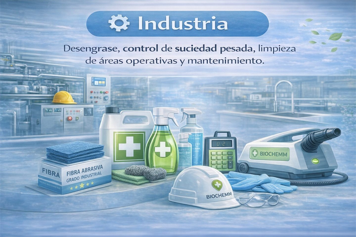 Operacion industrial con procesos de limpieza profesional