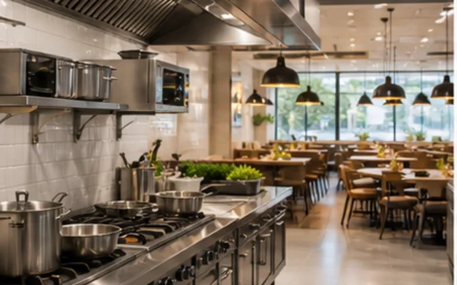 Cocina profesional de restaurante